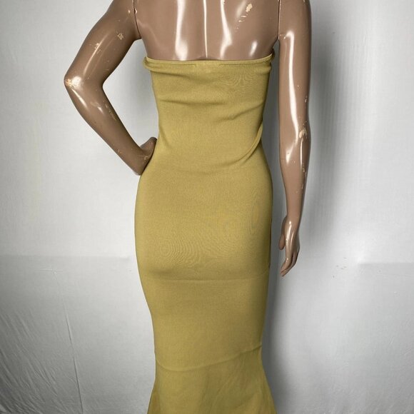 WeWoreWhat Women’s Strapless Ribbed Knit Midi Dress Size M Willow Green - Picture 7 of 10